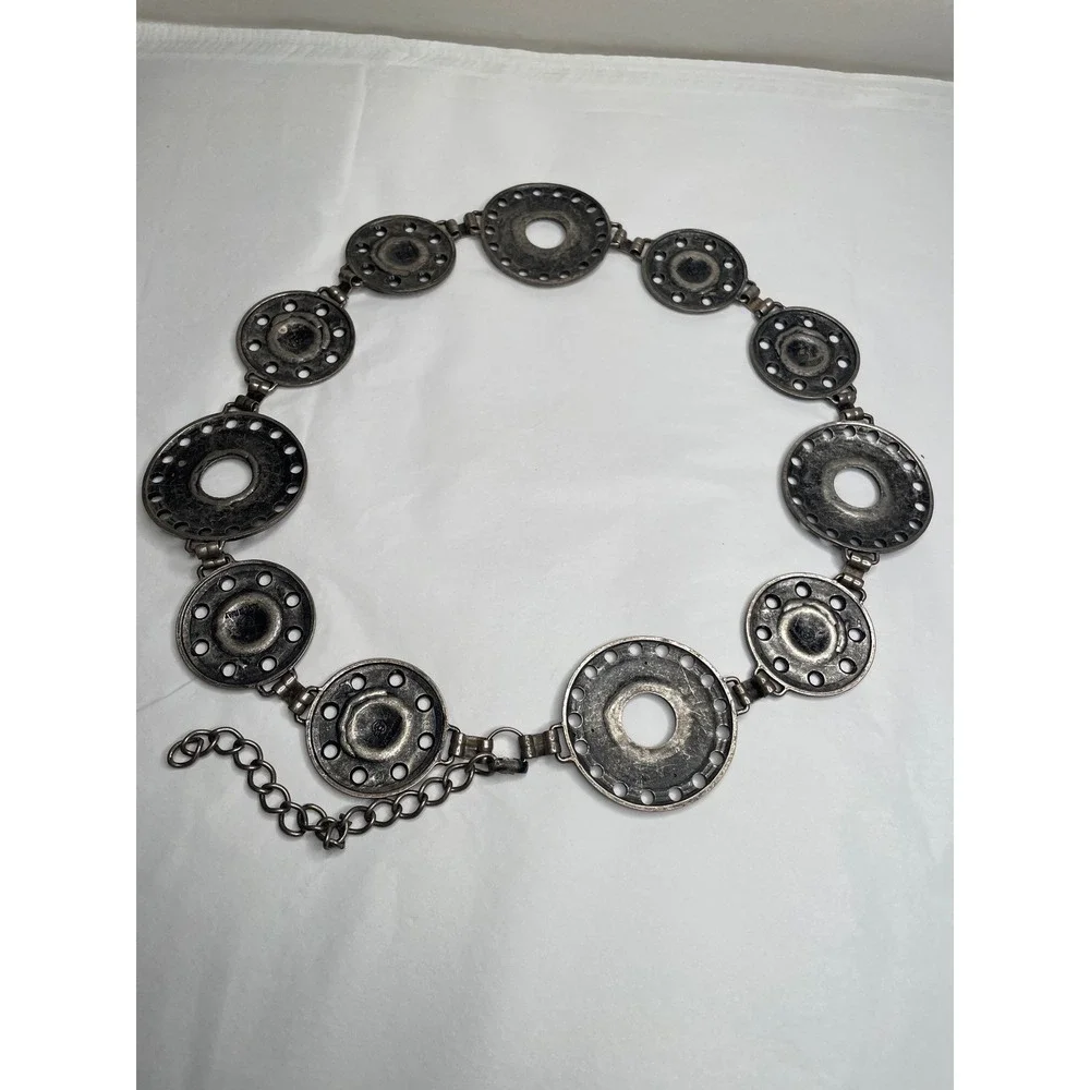 Unbranded Vintage Silver Tone Medallion Chain Belt Made in Italy Boho Western
